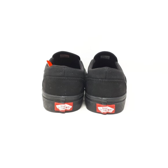 Vans Asher Canvas All Black Slip-On Classic Skate Shoe Sneaker Womens Size 9.5 - Picture 6 of 12